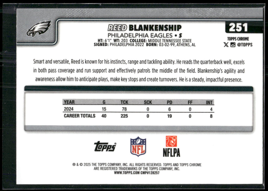 2025 Topps Chrome #251 Reed Blankenship