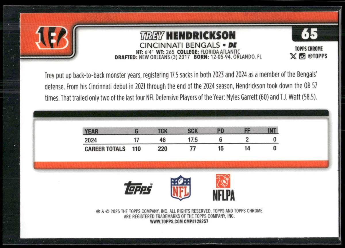 2025 Topps Chrome #65 Trey Hendrickson
