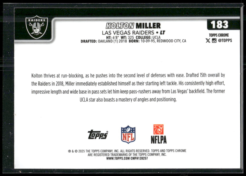 2025 Topps Chrome #183 Kolton Miller