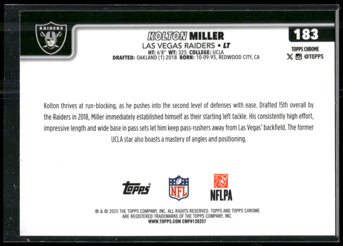 2025 Topps Chrome #183 Kolton Miller
