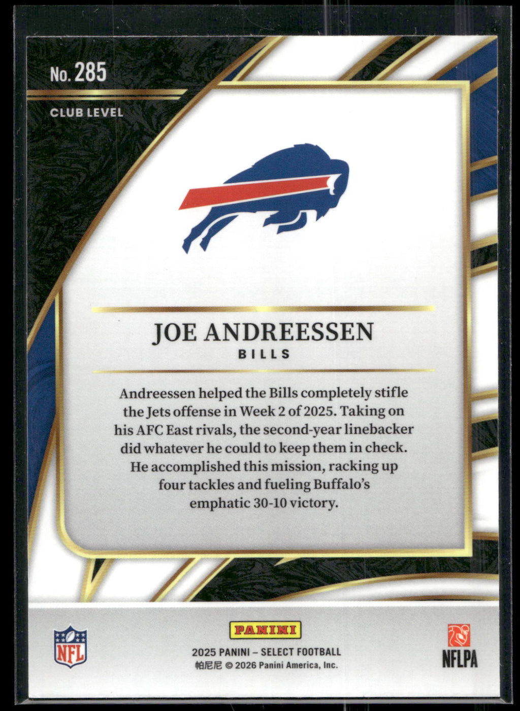 2025 Panini Select #285 Joe Andreessen