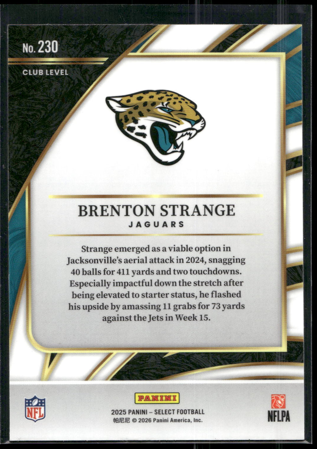 2025 Panini Select #230 Brenton Strange