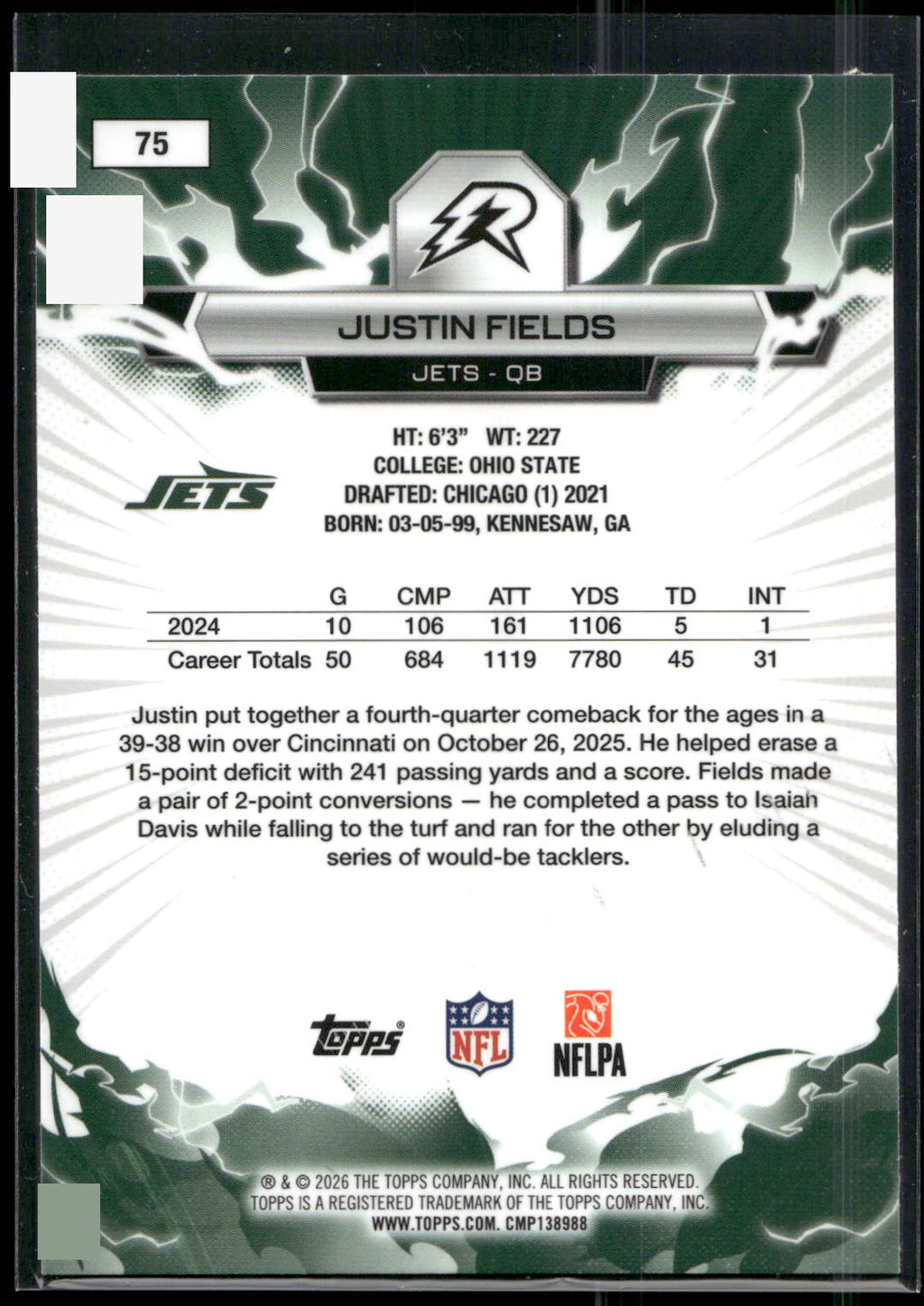 2025 Topps Resurgence #75 Justin Fields