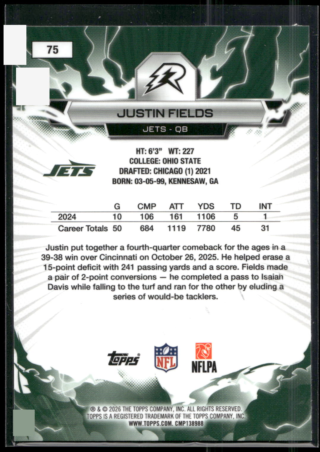 2025 Topps Resurgence #75 Justin Fields