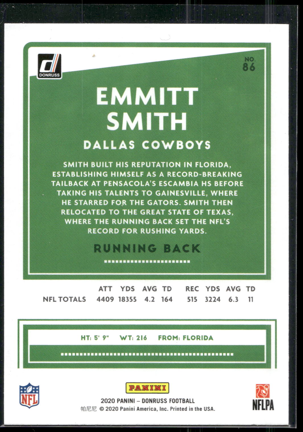2020 Donruss #86 Emmitt Smith