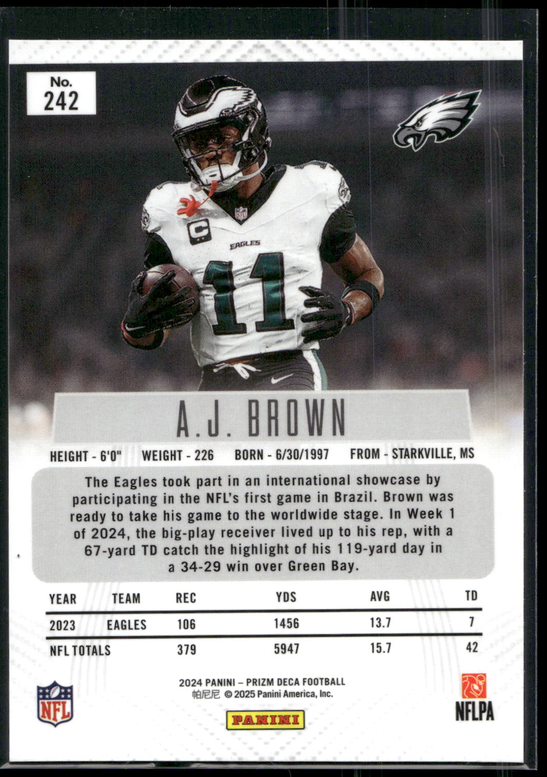 2024 Panini Prizm Deca #242 A.J. Brown