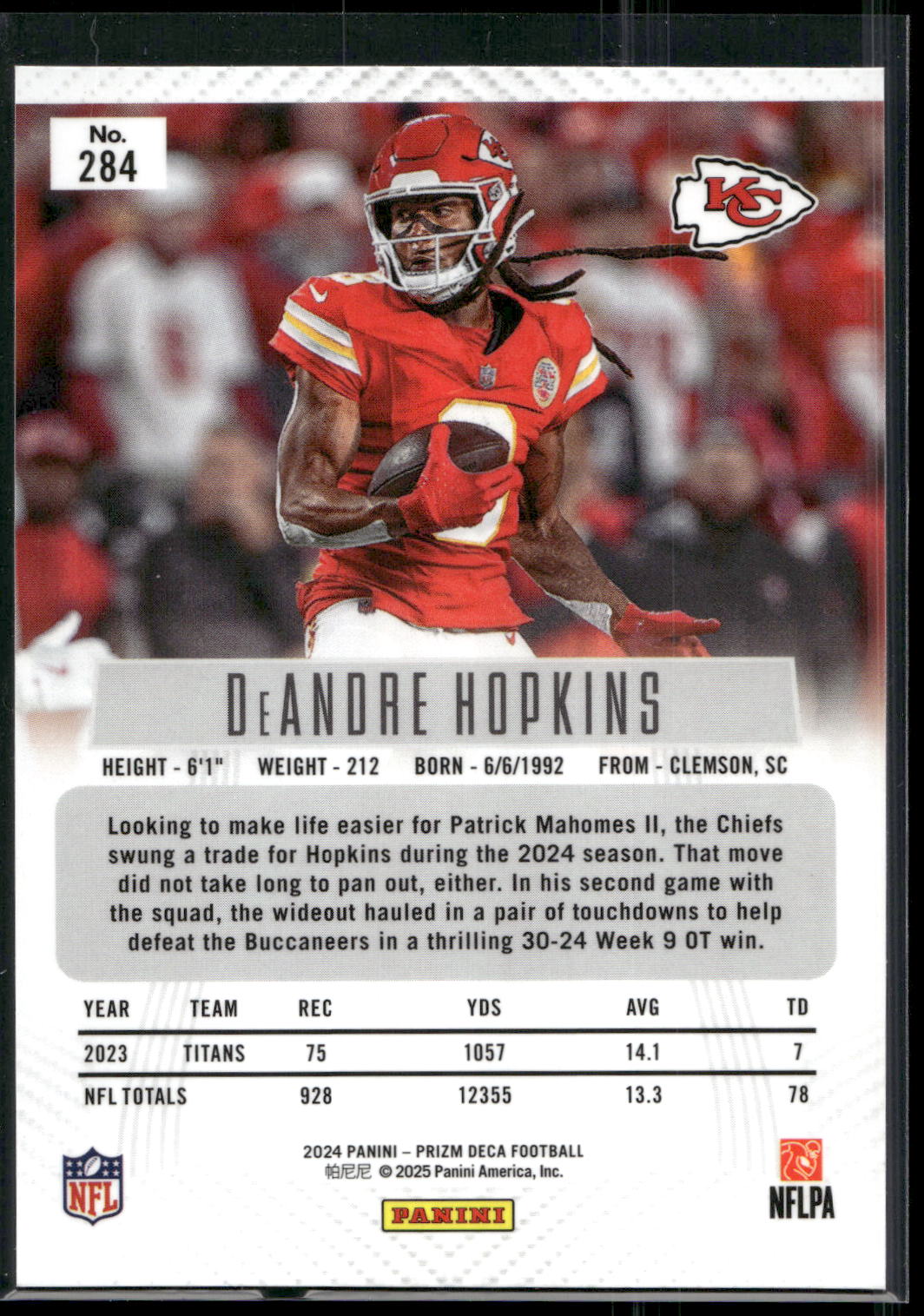 2024 Panini Prizm Deca #284 DeAndre Hopkins