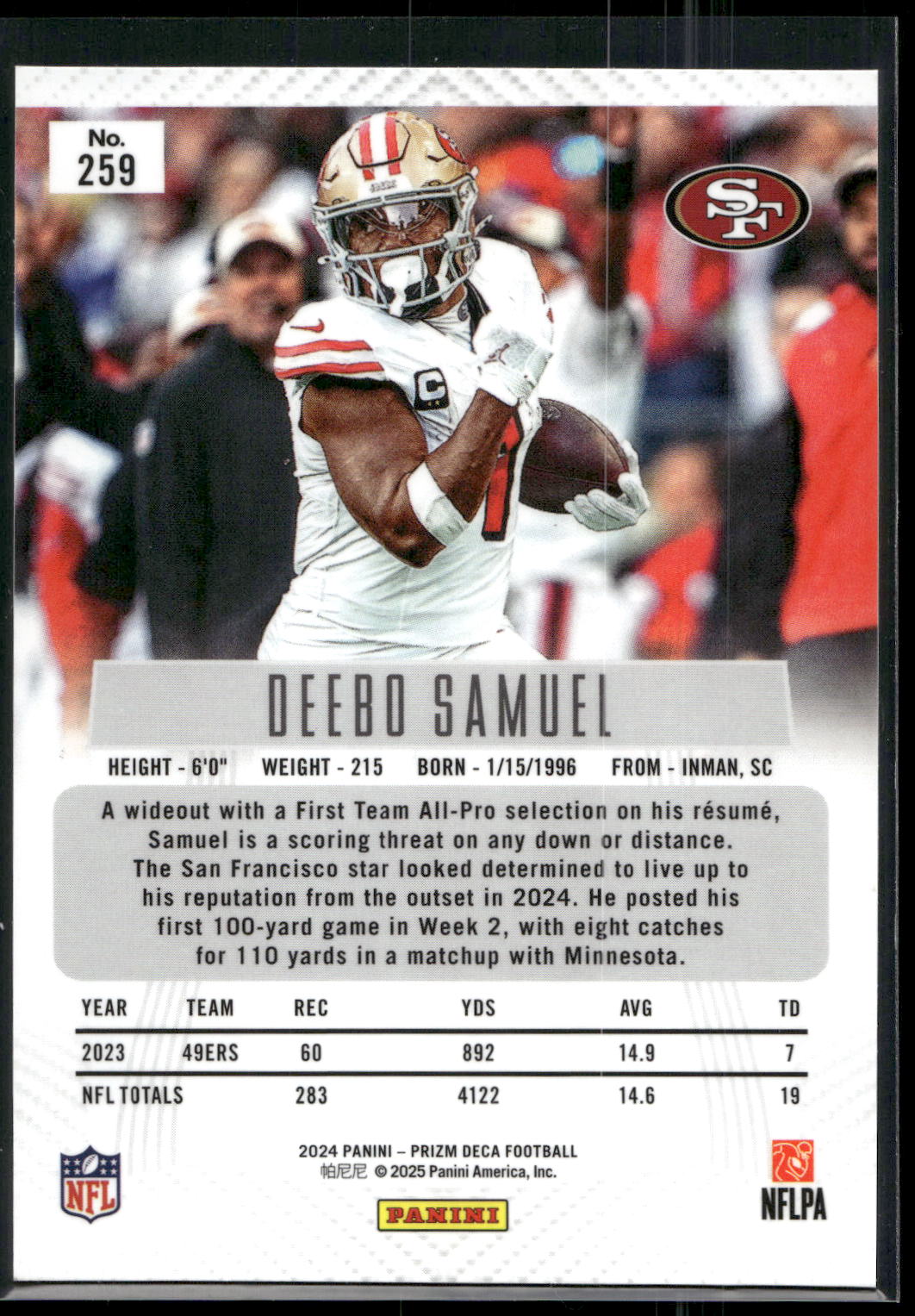 2024 Panini Prizm Deca #259 Deebo Samuel