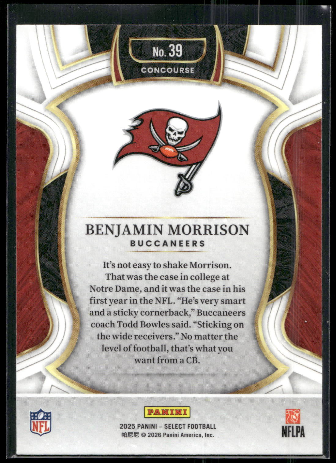 2025 Panini Select #39 Benjamin Morrison