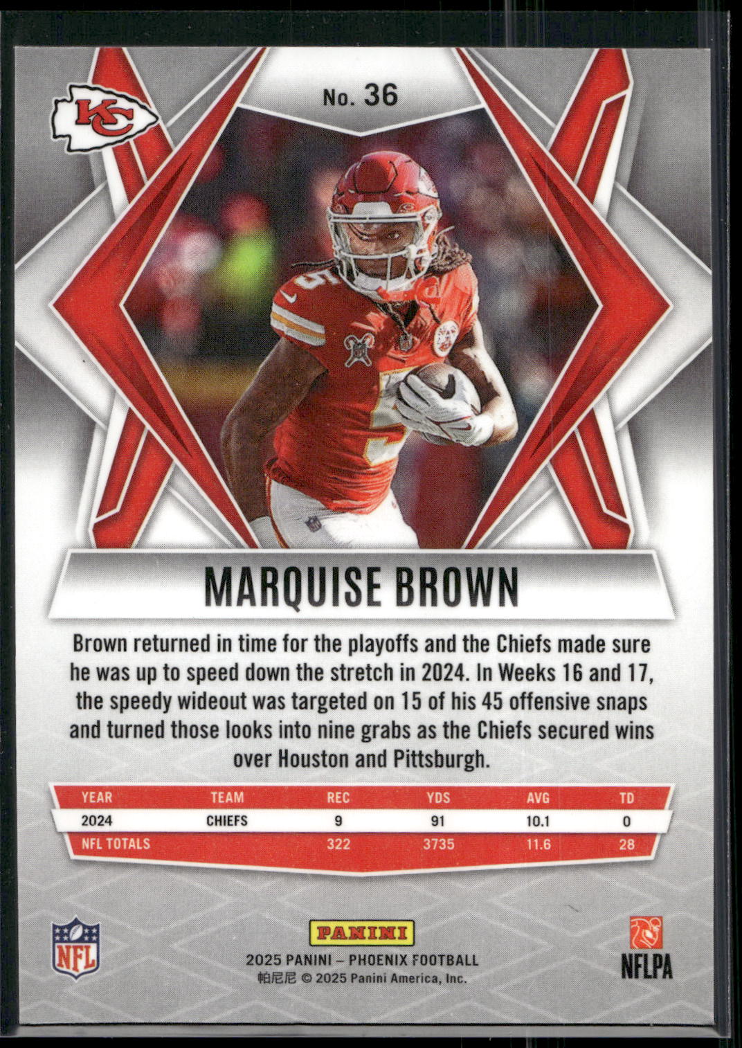 2025 Panini Phoenix #36 Marquise Brown