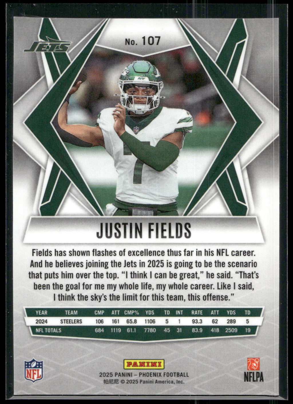 2025 Panini Phoenix #107 Justin Fields