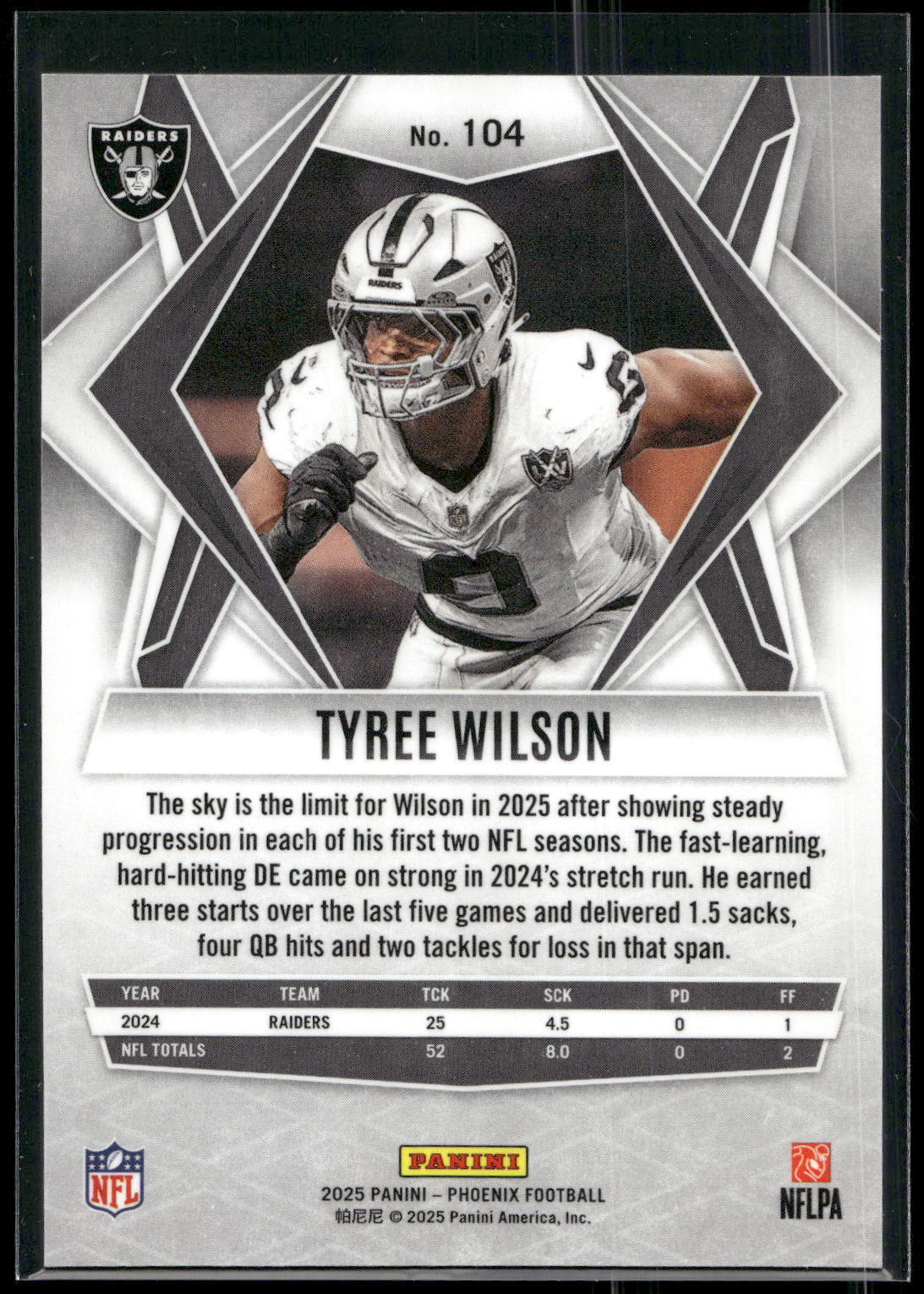 2025 Panini Phoenix #104 Tyree Wilson