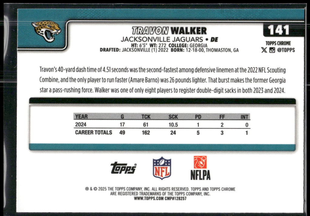 2025 Topps Chrome #141 Travon Walker