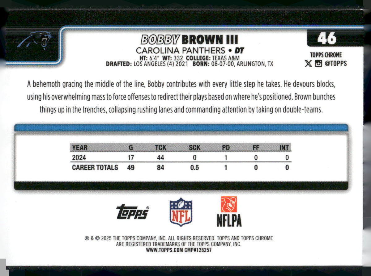 2025 Topps Chrome #46 Bobby Brown III