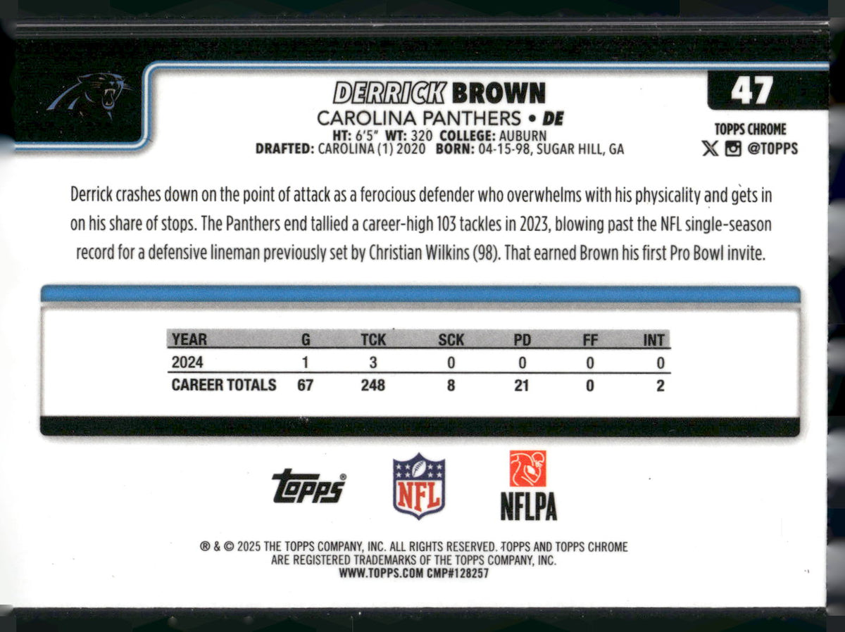 2025 Topps Chrome #47 Derrick Brown