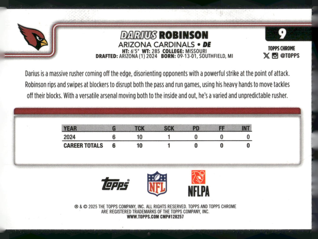 2025 Topps Chrome #9 Darius Robinson