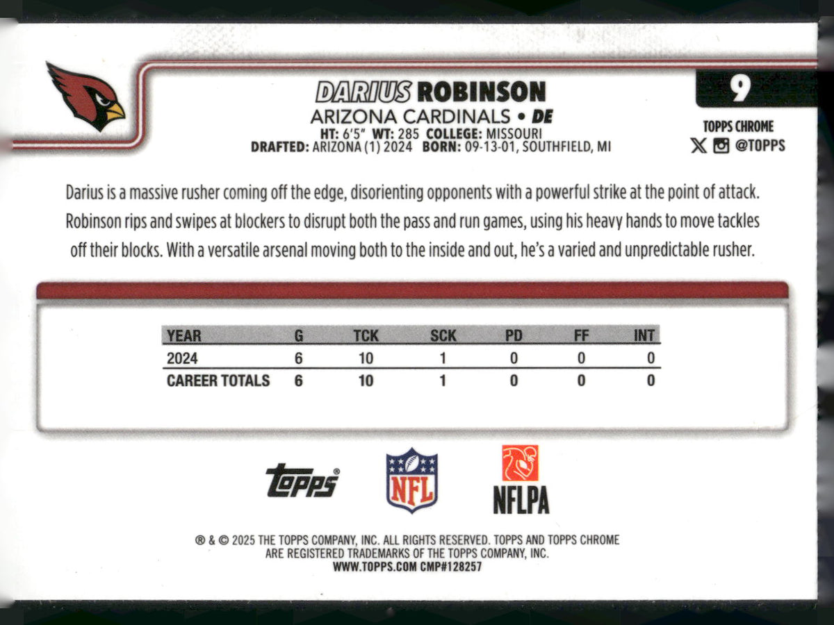 2025 Topps Chrome #9 Darius Robinson