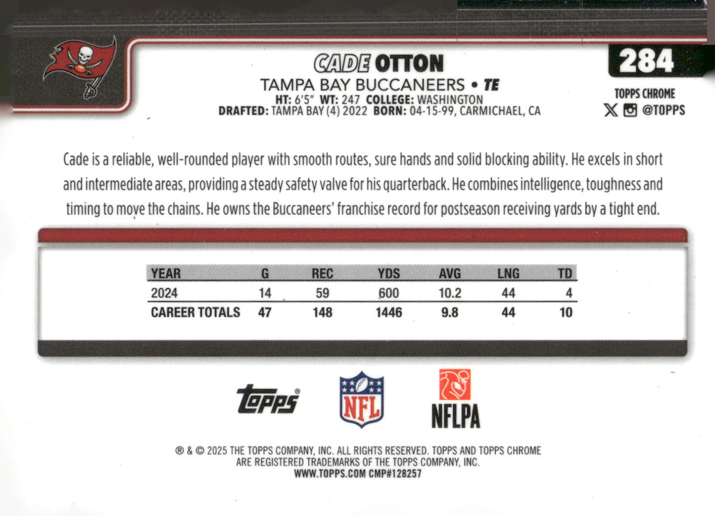 2025 Topps Chrome #284 Cade Otton