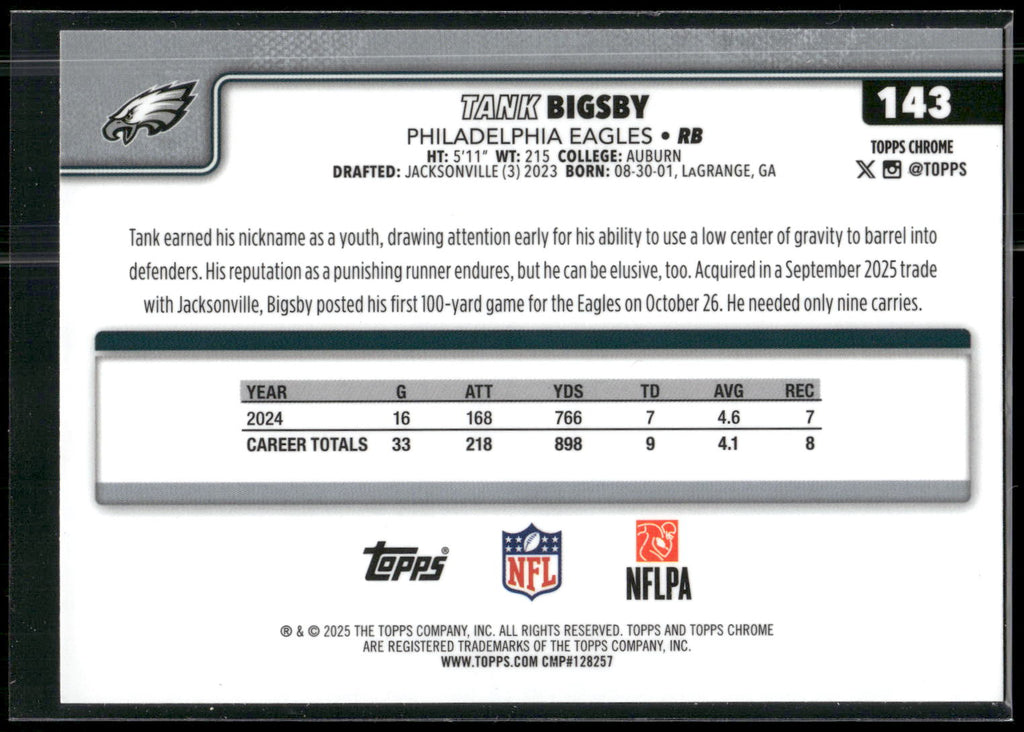 2025 Topps Chrome #143 Tank Bigsby