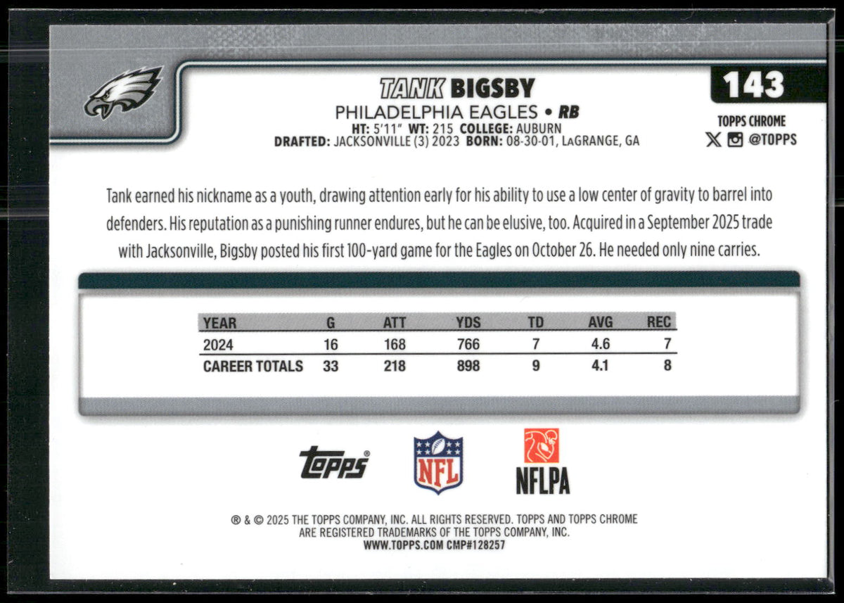 2025 Topps Chrome #143 Tank Bigsby