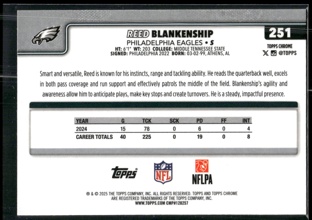 2025 Topps Chrome #251 Reed Blankenship