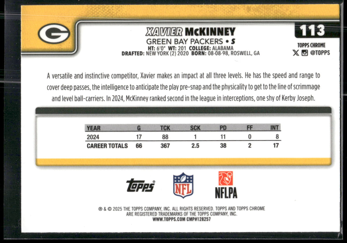 2025 Topps Chrome #113 Xavier McKinney
