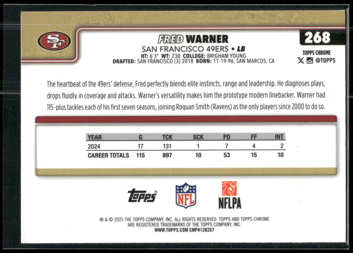 2025 Topps Chrome #268 Fred Warner