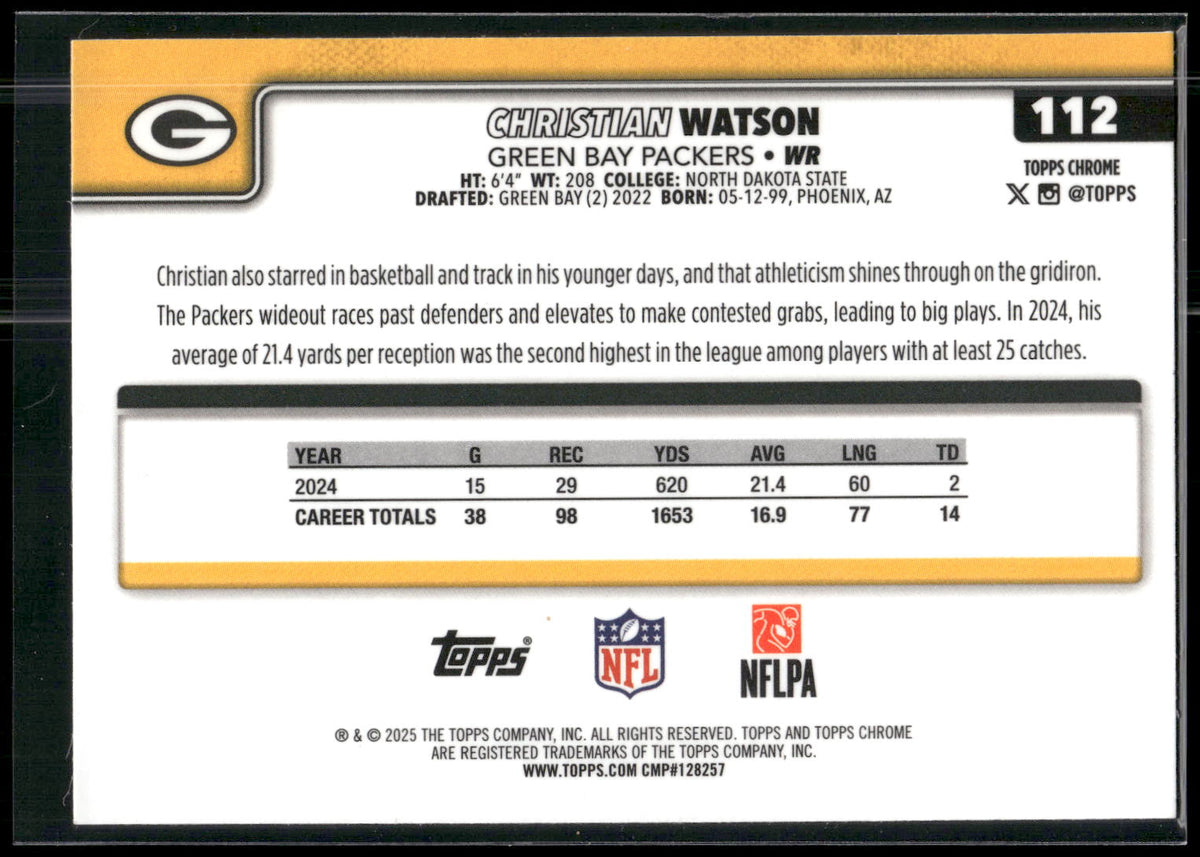 2025 Topps Chrome #112 Christian Watson