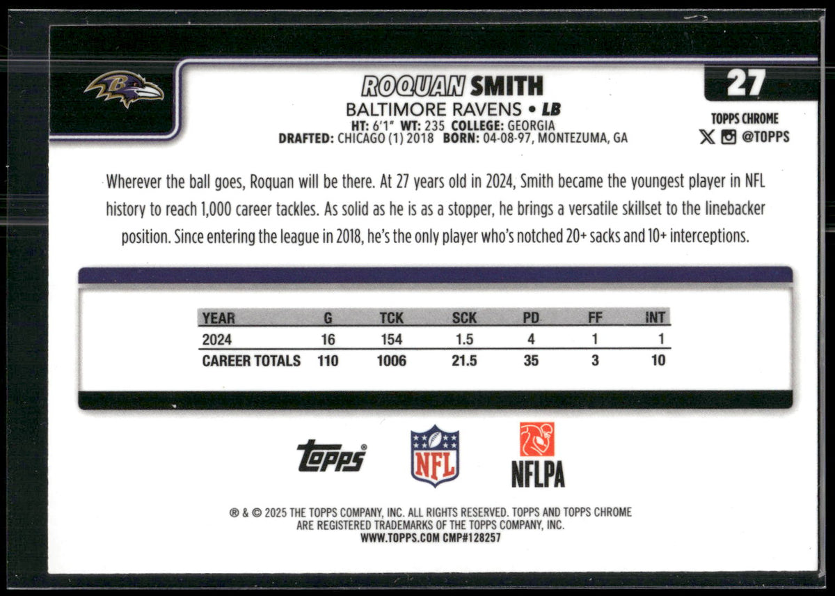 2025 Topps Chrome #27 Roquan Smith