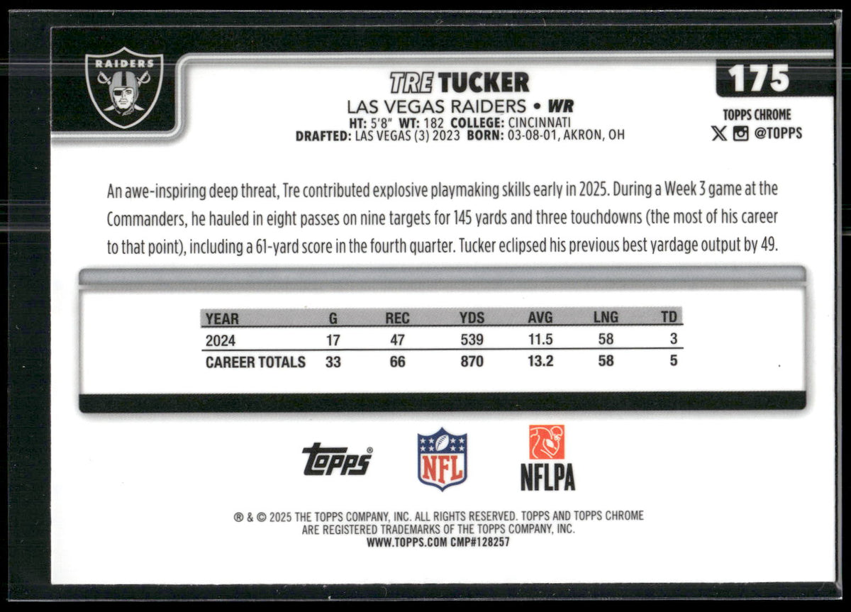 2025 Topps Chrome #175 Tre Tucker