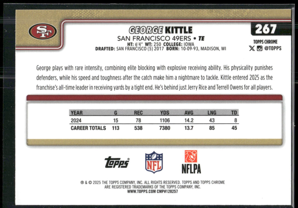 2025 Topps Chrome #267 George Kittle