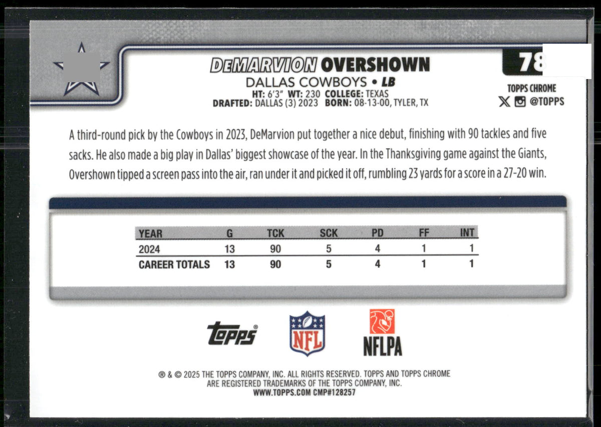 2025 Topps Chrome #78 DeMarvion Overshown