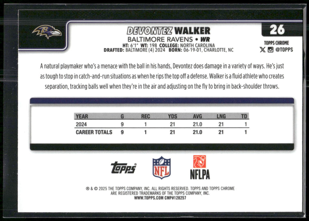 2025 Topps Chrome #26 Devontez Walker