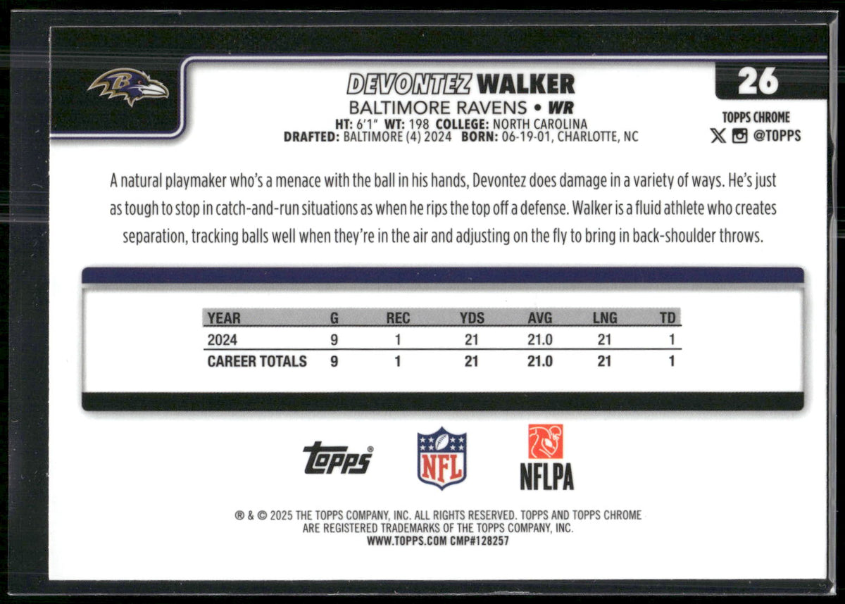 2025 Topps Chrome #26 Devontez Walker