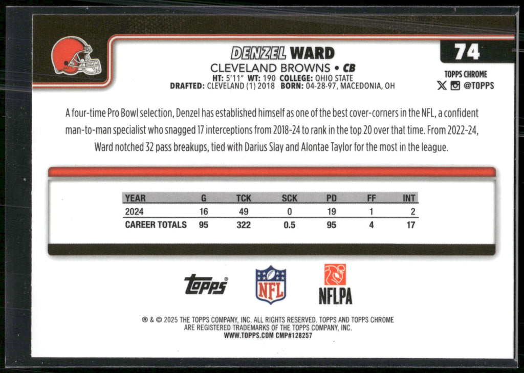 2025 Topps Chrome #74 Denzel Ward