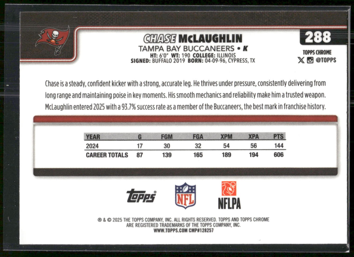 2025 Topps Chrome #288 Chase McLaughlin