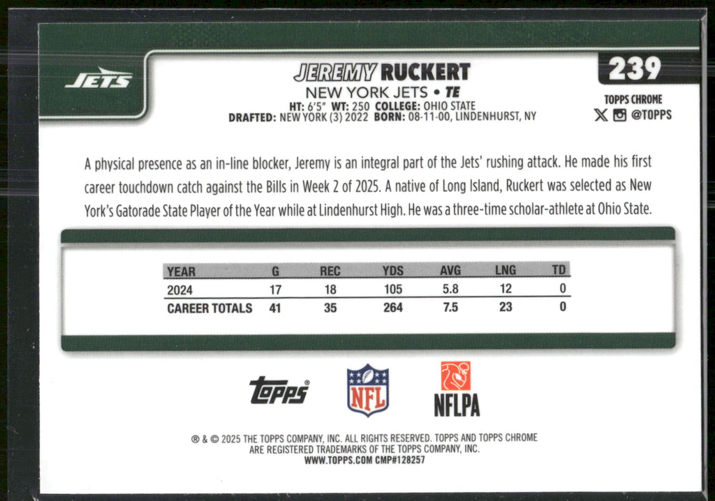 2025 Topps Chrome #239 Jeremy Ruckert