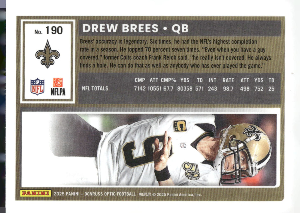 2025 Donruss Optic #190 Drew Brees