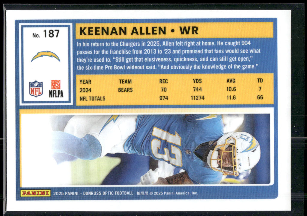2025 Donruss Optic #187 Keenan Allen