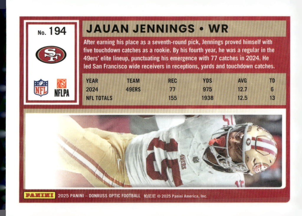2025 Donruss Optic #194 Jauan Jennings