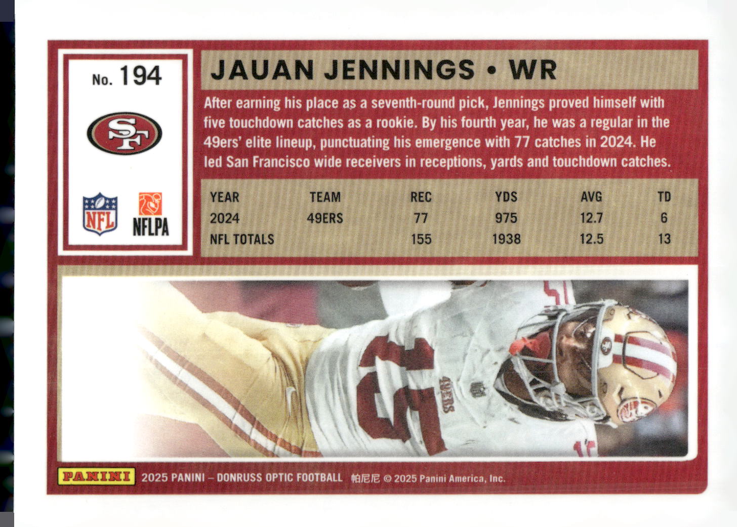 2025 Donruss Optic #194 Jauan Jennings