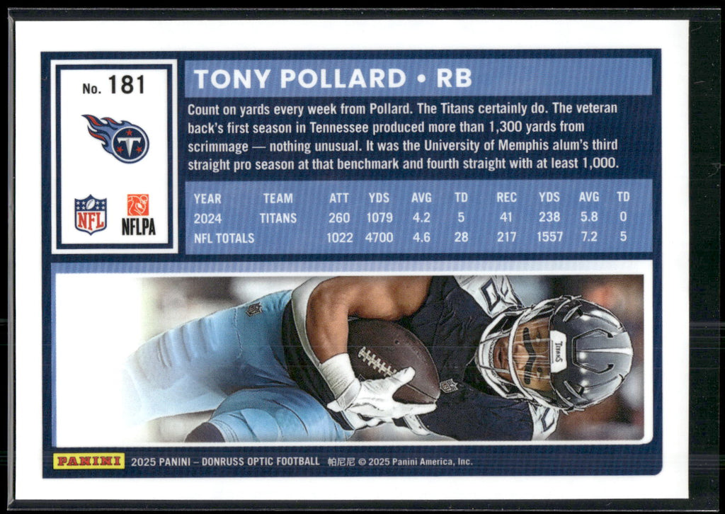2025 Donruss Optic #181 Tony Pollard