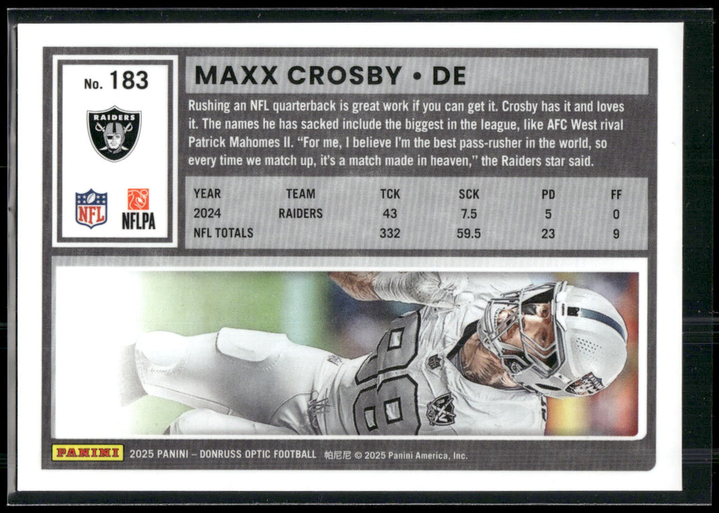 2025 Donruss Optic #183 Maxx Crosby