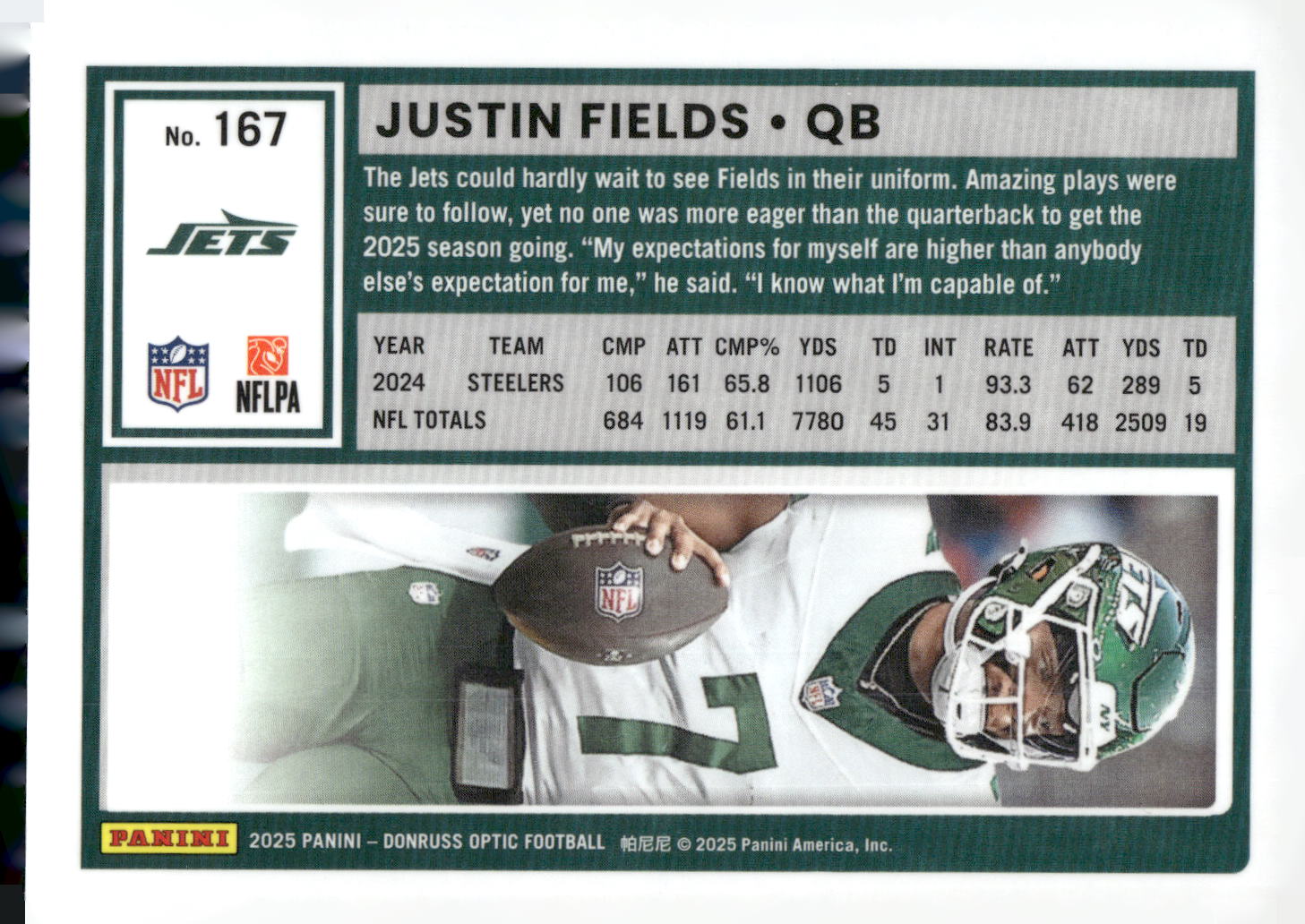 2025 Donruss Optic #167 Justin Fields