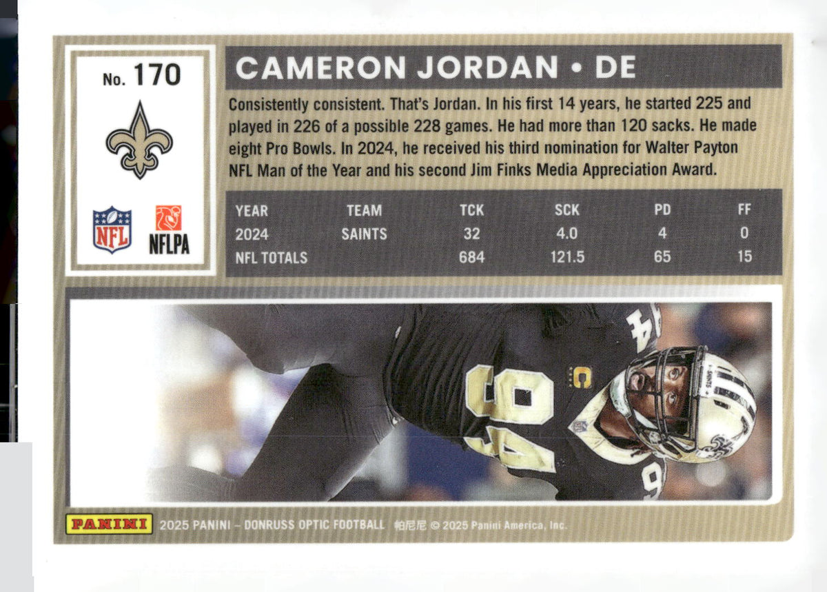 2025 Donruss Optic #170 Cameron Jordan