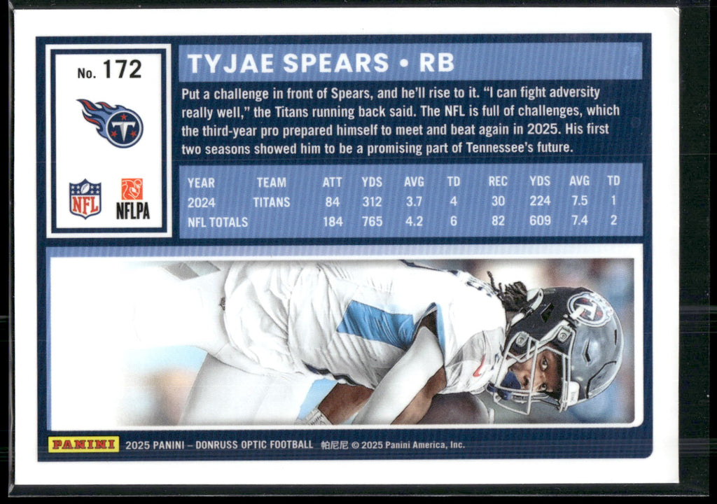 2025 Donruss Optic #172 Tyjae Spears