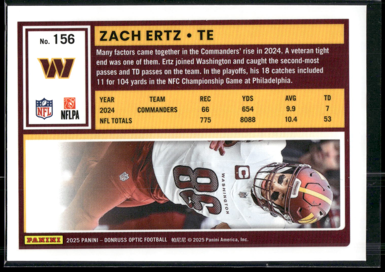 2025 Donruss Optic #156 Zach Ertz