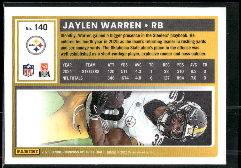 2025 Donruss Optic #140 Jaylen Warren
