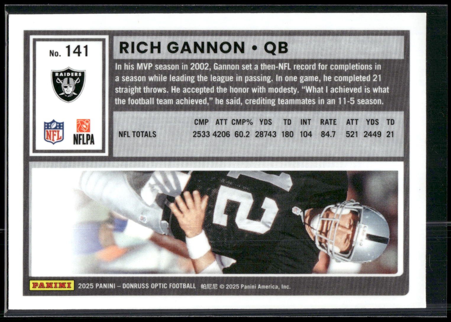 2025 Donruss Optic #141 Rich Gannon