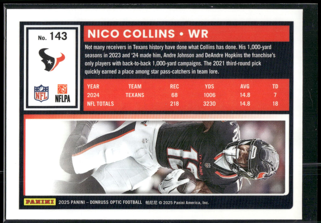 2025 Donruss Optic #143 Nico Collins